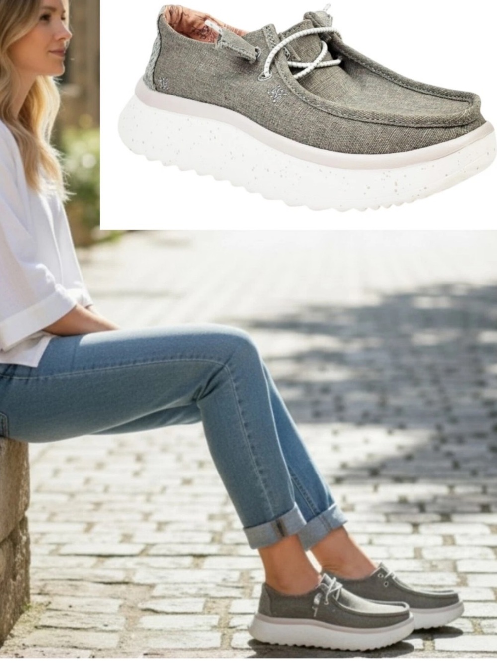 Hey Dudes Women's Casual Platform Boat Shoes
